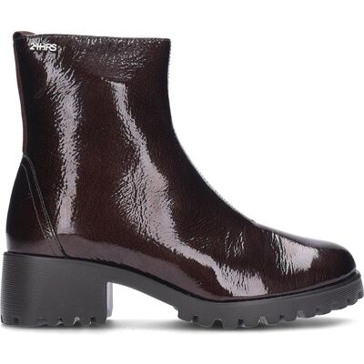 24 HORAS Botines Rock Charol Brown 26569 Con Tacón Bloque Marrón Talla 35 24 HORAS Botines Rock Charol Brown 26569 Con Tacón Bloque Marrón Talla 35