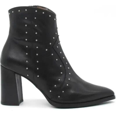 WONDERS Botín M-5431 Negro Con Tachuelas Y Tacón Negro Talla 38 WONDERS Botín M-5431 Negro Con Tachuelas Y Tacón Negro Talla 38