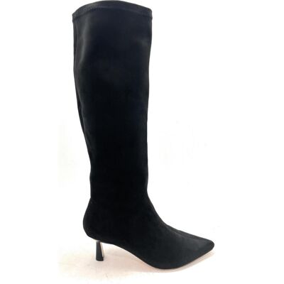 MTNG Bota Alta Elástica Mustang Microfibra Tacón Fino Negro Negro Talla 38 MTNG Bota Alta Elástica Mustang Microfibra Tacón Fino Negro Negro Talla 38