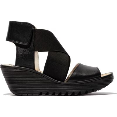 FLY LONDON Sandalia Cuña Yuba 385 Negro Negro Talla 41 FLY LONDON Sandalia Cuña Yuba 385 Negro Negro Talla 41
