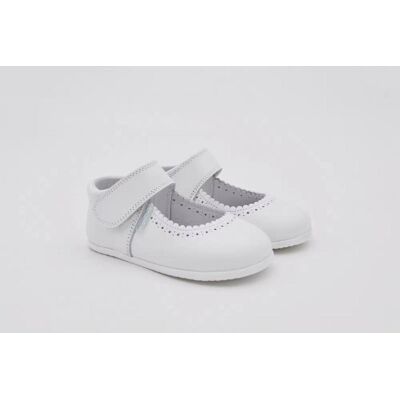 ANGELITOS Pepito Merceditas Respetuosas Piel Modelo 540 Blanco Blanco Talla 26 ANGELITOS Pepito Merceditas Respetuosas Piel Modelo 540 Blanco Blanco Talla 26
