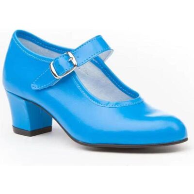 ANGELITOS Zapatos De Flamenco Para Niña Con Tacón Y Hebilla - Turquesa Talla 42 ANGELITOS Zapatos De Flamenco Para Niña Con Tacón Y Hebilla - Turquesa Talla 42