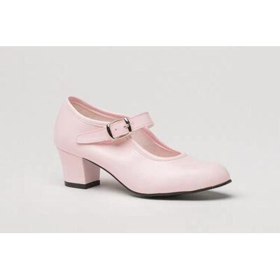 ANGELITOS Zapatos De Flamenco Para Niña Con Tacón Y Hebilla Rosa Talla 41 ANGELITOS Zapatos De Flamenco Para Niña Con Tacón Y Hebilla Rosa Talla 41