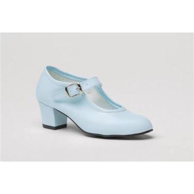 ANGELITOS Zapatos De Flamenco Para Niña Con Tacón Y Hebilla Azul Talla 27 ANGELITOS Zapatos De Flamenco Para Niña Con Tacón Y Hebilla Azul Talla 27