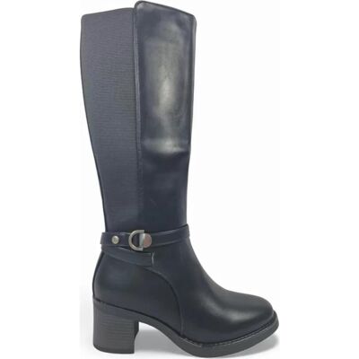 TIMBOS Bota Alta Mujer Tacón Hebilla Negro Negro Talla 38 TIMBOS Bota Alta Mujer Tacón Hebilla Negro Negro Talla 38