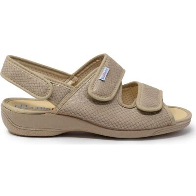 CABRERA Sandalia Doble Velcro Acabado Serpiente Beige Beig Talla 40 CABRERA Sandalia Doble Velcro Acabado Serpiente Beige Beig Talla 40