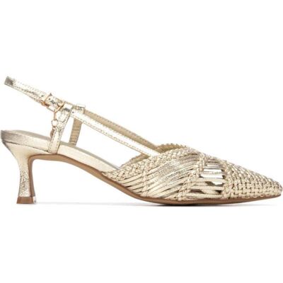 XTI Zapatos Destalonados Tacón 5 Cm Trenzados Oro 1171673 Talla 37 XTI Zapatos Destalonados Tacón 5 Cm Trenzados Oro 1171673 Talla 37