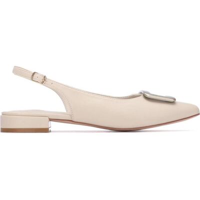 XTI Zapatos Planos Destalonados Con Adorno De Pedrería En Color Beige Beige Talla 41 XTI Zapatos Planos Destalonados Con Adorno De Pedrería En Color Beige Beige Talla 41