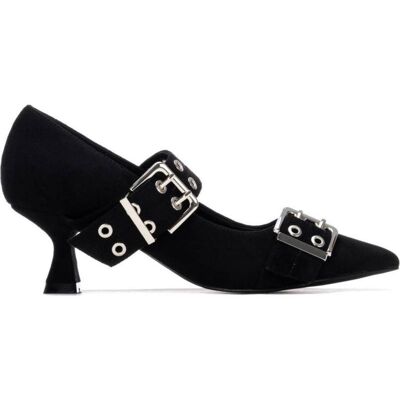 REFRESH 175092 Zapatos De Tacón Con Doble Hebilla Y Ojales Negro Talla 39 REFRESH 175092 Zapatos De Tacón Con Doble Hebilla Y Ojales Negro Talla 39