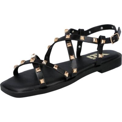 XTI Sandalias 145150 Planas Con Tachas Para Mujer Negro Talla 37 XTI Sandalias 145150 Planas Con Tachas Para Mujer Negro Talla 37