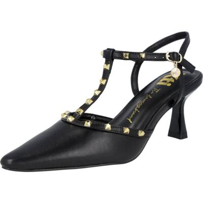 XTI Zapatos De Tacón Con Tachas Para Mujer, Color Negro Negro Talla 39 XTI Zapatos De Tacón Con Tachas Para Mujer, Color Negro Negro Talla 39