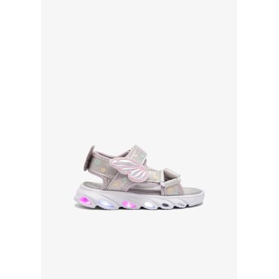 CONGUITOS Sandalias Planas Con Detalle De Mariposa Y Luces Led 260017 Plata Talla 29 CONGUITOS Sandalias Planas Con Detalle De Mariposa Y Luces Led 260017 Plata Talla 29