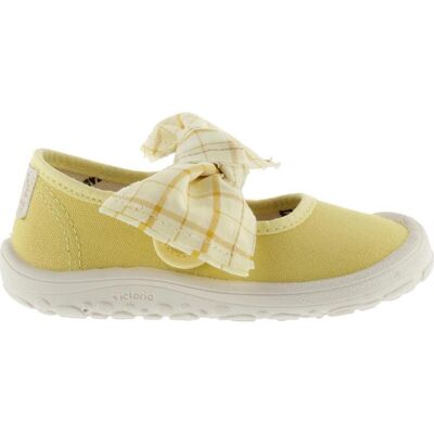 VICTORIA Bailarina Barefoot Para Niña Con Lazo Decorativo Amarillo Talla 22 VICTORIA Bailarina Barefoot Para Niña Con Lazo Decorativo Amarillo Talla 22