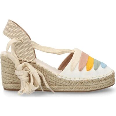 SPORT3PUNTO0 Alpargatas De Cuña Con Diseño De Arcoíris Y Lazada Varios Colores Talla 38 SPORT3PUNTO0 Alpargatas De Cuña Con Diseño De Arcoíris Y Lazada Varios Colores Talla 38