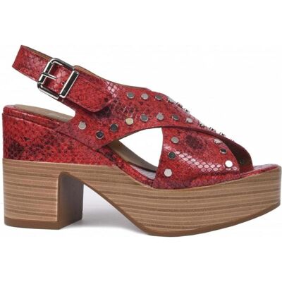 ALPE Sandalias Plataforma Con Tiras Cruzadas Y Hebilla Rojo Talla 41 ALPE Sandalias Plataforma Con Tiras Cruzadas Y Hebilla Rojo Talla 41