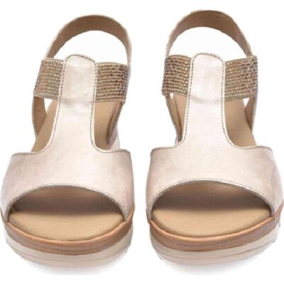 BAERCHI Sandalias De Mujer Sandalia Boticeli Metalizada Plataforma Champan Talla 37 BAERCHI Sandalias De Mujer Sandalia Boticeli Metalizada Plataforma Champan Talla 37