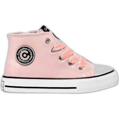 CONGUITOS Botines Casuales De Lona Con Cordones Y Logo Rosa Talla 36 CONGUITOS Botines Casuales De Lona Con Cordones Y Logo Rosa Talla 36
