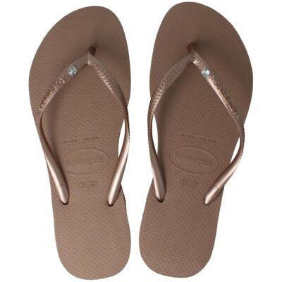 Havaianas Chanclas De Mujer Slim Crystal Swarovski Rose Gold Talla 35-36 Havaianas Chanclas De Mujer Slim Crystal Swarovski Rose Gold Talla 35-36