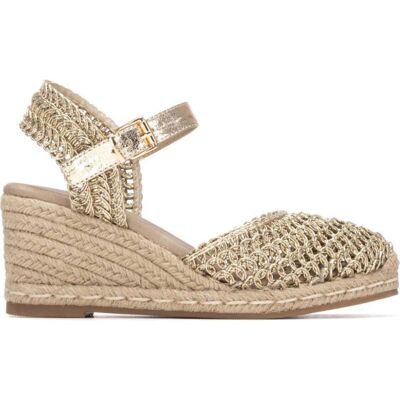 XTI Sandalia Cuña Esparto Trenzada 145296 Oro Talla 39 XTI Sandalia Cuña Esparto Trenzada 145296 Oro Talla 39