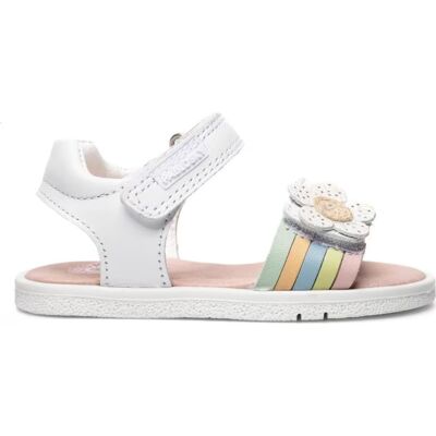 PABLOSKY Sandalias Primeros Pasos Con Detalle Floral Y Tiras Pastel Blanco Talla 26 PABLOSKY Sandalias Primeros Pasos Con Detalle Floral Y Tiras Pastel Blanco Talla 26