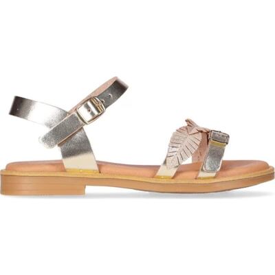 CHIKA10 Sandalia Plana Chic Metalizada Platino-Lg Gold Talla 33 CHIKA10 Sandalia Plana Chic Metalizada Platino-Lg Gold Talla 33