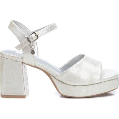 XTI Sandalias De Mujer Metalizadas Con Tacón 7 Cm Y Plataforma, Ref 1171601 Plateado Talla 41,5 XTI Sandalias De Mujer Metalizadas Con Tacón 7 Cm Y Plataforma, Ref 1171601 Plateado Talla 41,5