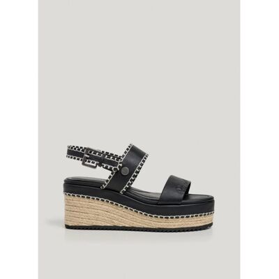 Pepe Jeans Sandalias Con Plataforma Y Cuña De Esparto Pls900005 Negro Talla 39 Pepe Jeans Sandalias Con Plataforma Y Cuña De Esparto Pls900005 Negro Talla 39