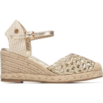 XTI Sandalia Cuña 145339 Efecto Trenzado Oro Talla 39 XTI Sandalia Cuña 145339 Efecto Trenzado Oro Talla 39
