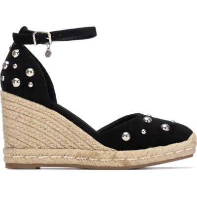 XTI Sandalia De Cuña Con Tachuelas Y Cierre De Hebilla Negro Talla 38 XTI Sandalia De Cuña Con Tachuelas Y Cierre De Hebilla Negro Talla 38