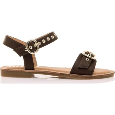 MTNG Sandalias Planas 55898 Con Hebillas Marron Talla 39 MTNG Sandalias Planas 55898 Con Hebillas Marron Talla 39