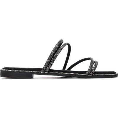XTI Sandalia Plana Con Tiras Finas Negro Talla 38 XTI Sandalia Plana Con Tiras Finas Negro Talla 38