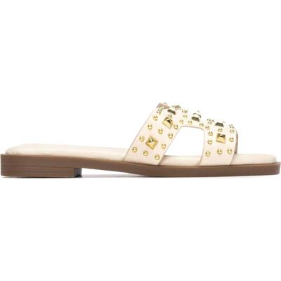 XTI Sandalias Planas Con Tachuelas Decorativas Beige Talla 37 XTI Sandalias Planas Con Tachuelas Decorativas Beige Talla 37