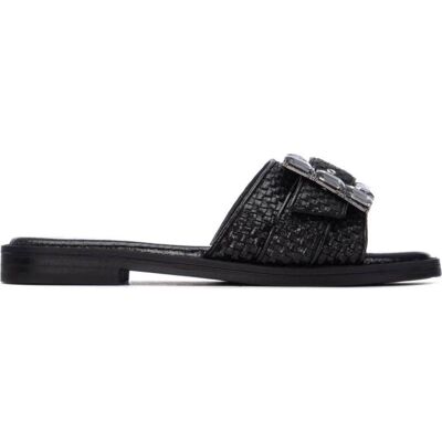 XTI Sandalia Plana Con Hebilla Decorativa Negro Talla 38 XTI Sandalia Plana Con Hebilla Decorativa Negro Talla 38