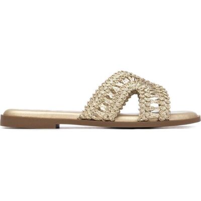 XTI Sandalia Plana Trenzada 145373 Oro Talla 37 XTI Sandalia Plana Trenzada 145373 Oro Talla 37