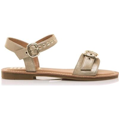 MTNG Sandalia Plana 55898 Con Hebillas Doradas Gold Talla 39 MTNG Sandalia Plana 55898 Con Hebillas Doradas Gold Talla 39