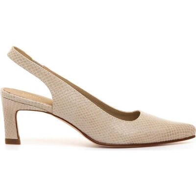 MTNG Zapato Destalonado Tacón Medio Texturizado Beige Talla 41 MTNG Zapato Destalonado Tacón Medio Texturizado Beige Talla 41