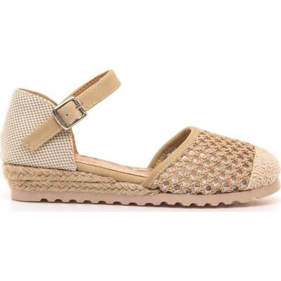 MTNG Alpargata De Cuña Con Puntera Tejida Beige Talla 35 MTNG Alpargata De Cuña Con Puntera Tejida Beige Talla 35