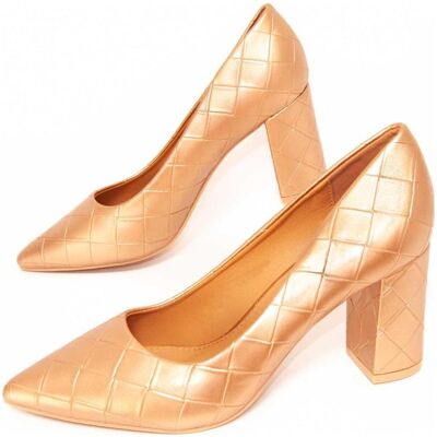 MONTEVITA Stilettos Cuadrisal Gold Con Tacón Bloque Gold Talla 36 MONTEVITA Stilettos Cuadrisal Gold Con Tacón Bloque Gold Talla 36