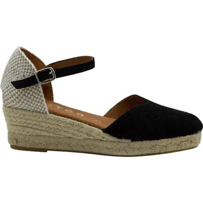 CABRERA Alpargatas De Cuña 55-3 Con Pulsera Negro Talla 38 CABRERA Alpargatas De Cuña 55-3 Con Pulsera Negro Talla 38