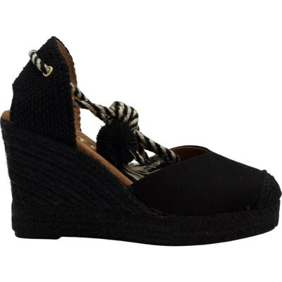 CABRERA Alpargata De Cuña Con Lazada 17ns-7 Negro Talla 37 CABRERA Alpargata De Cuña Con Lazada 17ns-7 Negro Talla 37