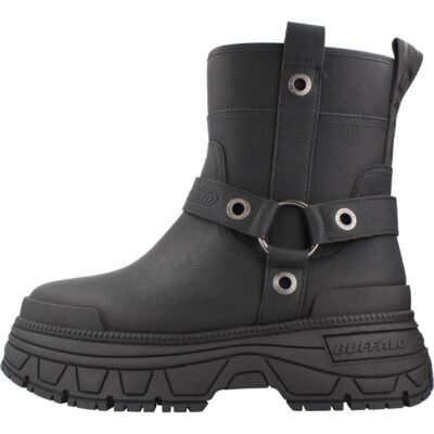 Buffalo Botas Fusion Biker Mid Para Mujer, Color Negro, Ref 1076821 Black Talla 39,5 Buffalo Botas Fusion Biker Mid Para Mujer, Color Negro, Ref 1076821 Black Talla 39,5