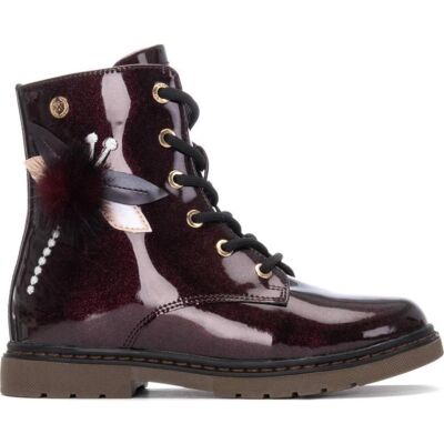 XTI Botas Militares 151395 Charol Burdeos Con Pompones - Ref: 1076258 Rojo Talla 25 XTI Botas Militares 151395 Charol Burdeos Con Pompones - Ref: 1076258 Rojo Talla 25