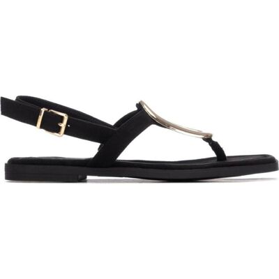 XTI Sandalia Plana Con Detalle Metálico Negro Talla 39 XTI Sandalia Plana Con Detalle Metálico Negro Talla 39