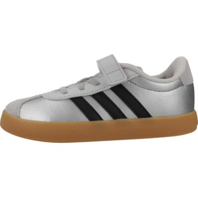 Adidas Zapatillas Vl Court 30 El C Para Niños, Color Gris Plata Silver Talla 33 Adidas Zapatillas Vl Court 30 El C Para Niños, Color Gris Plata Silver Talla 33