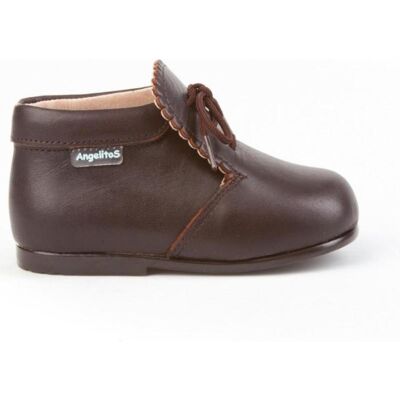 ANGELITOS Botines De Niña Botita Gales Piel 422 Chocolate Talla 21 ANGELITOS Botines De Niña Botita Gales Piel 422 Chocolate Talla 21