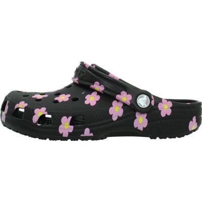 Crocs Zuecos Classic Flower Clog Para Niña Negro Black Talla 34-35 Crocs Zuecos Classic Flower Clog Para Niña Negro Black Talla 34-35