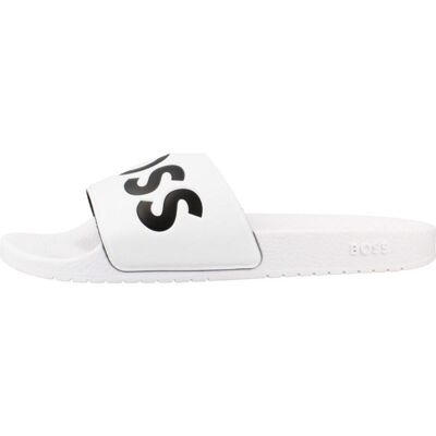 BOSS Chanclas Aryeh Slide Para Hombre En Color Blanco 101 Talla 40,5 BOSS Chanclas Aryeh Slide Para Hombre En Color Blanco 101 Talla 40,5
