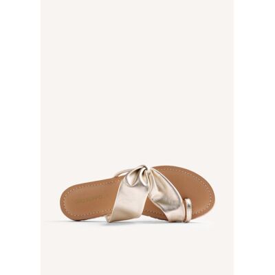 GIOSEPPO Sandalias Planas 79275 Con Detalle De Lazo - Platino Oro-Platino Talla 40 GIOSEPPO Sandalias Planas 79275 Con Detalle De Lazo - Platino Oro-Platino Talla 40