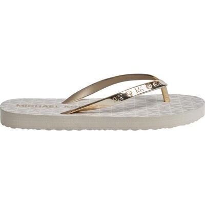 Michael Kors Chanclas 49s4mkfa1b Logo Beige-Dorado Talla 36 Michael Kors Chanclas 49s4mkfa1b Logo Beige-Dorado Talla 36