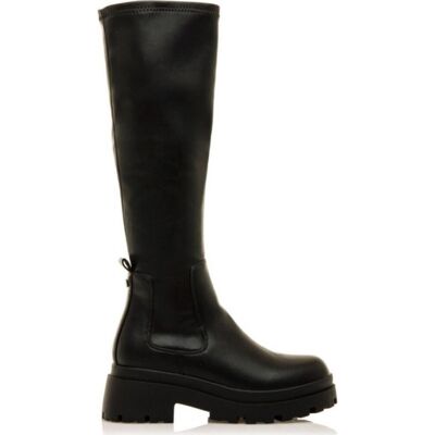 MTNG Bota Alta Plana Mustang 54607 Con Suela Track Negro Talla 36 MTNG Bota Alta Plana Mustang 54607 Con Suela Track Negro Talla 36